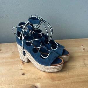 Tory Burch Positano Espadrille Lace Up Sandals